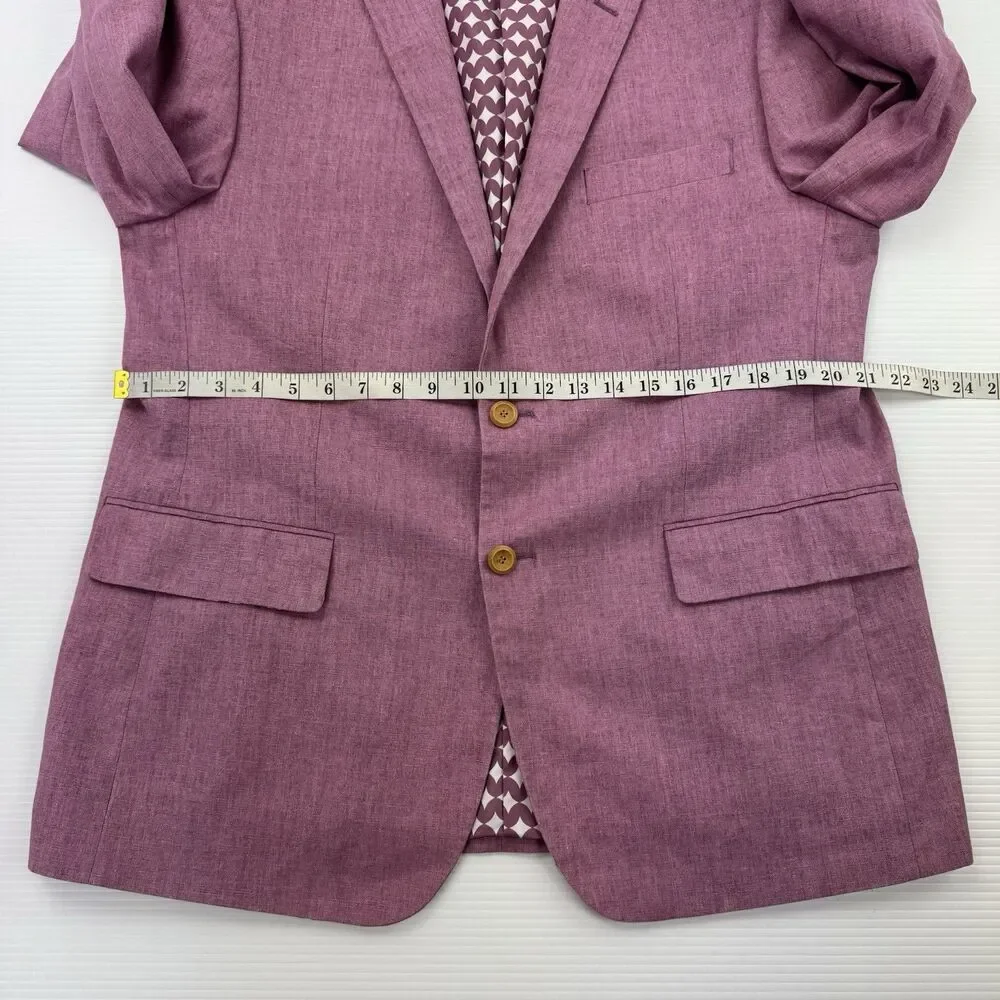 Linea Uomo 44R Dusty Pink Linen Blend Sport Coat Blazer Casual Jacket 44 Regular